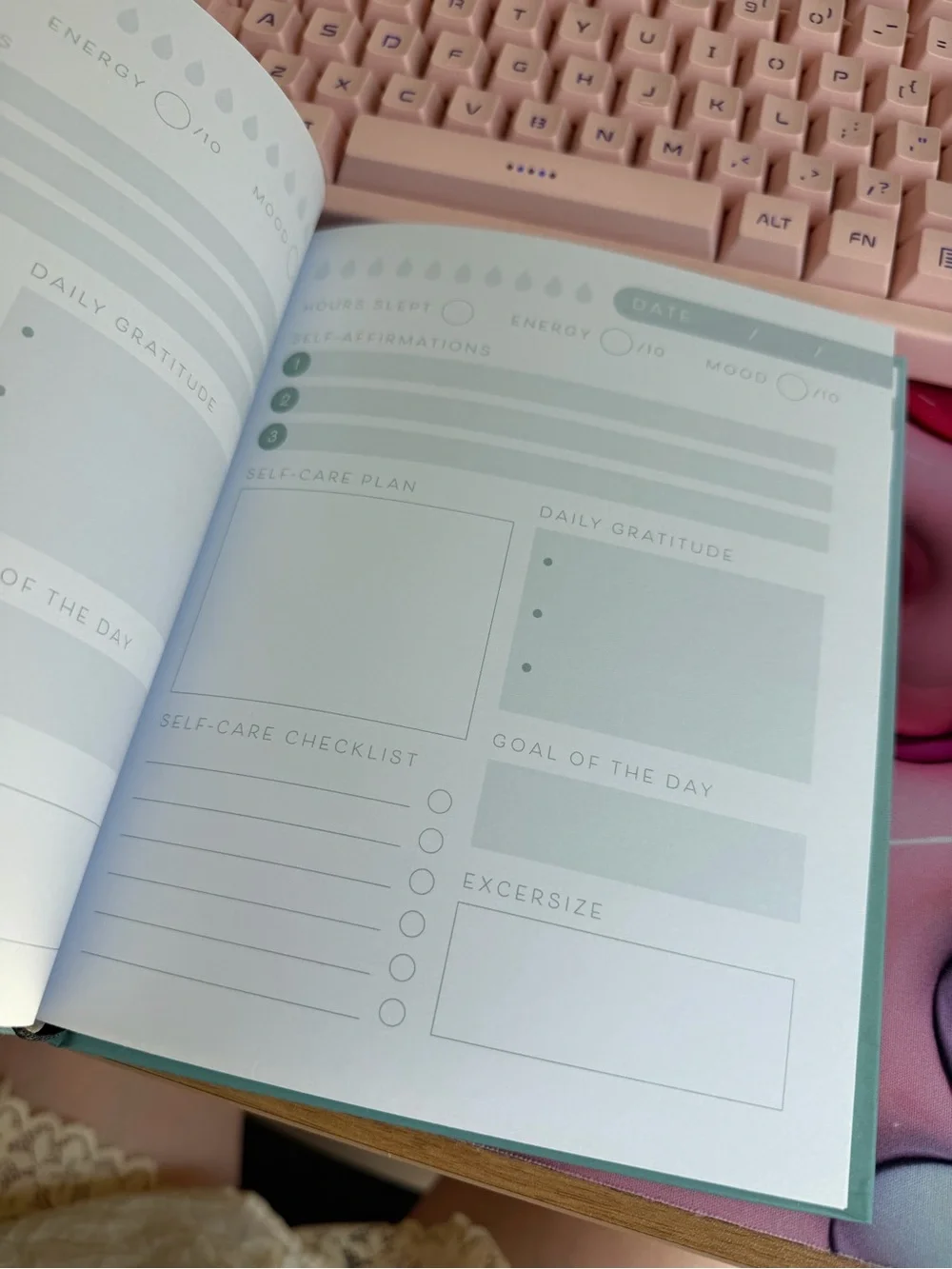 Brand new self care gratitude journal planner